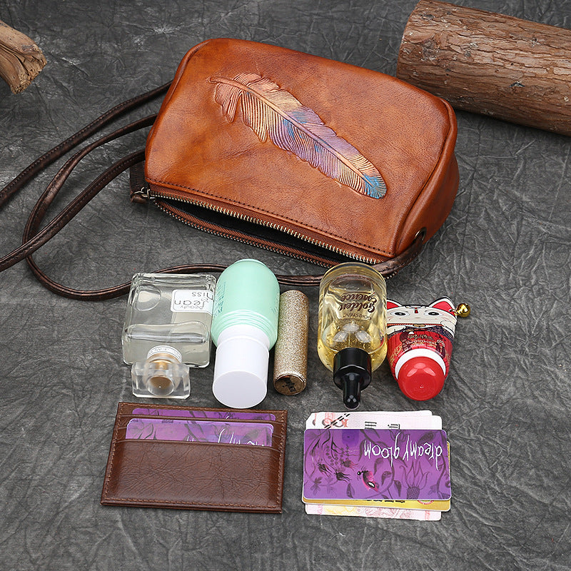 Vintage Handmade Women Leather Samll Bag 9059-Leather Bags for Women-Black-Free Shipping Leatheretro