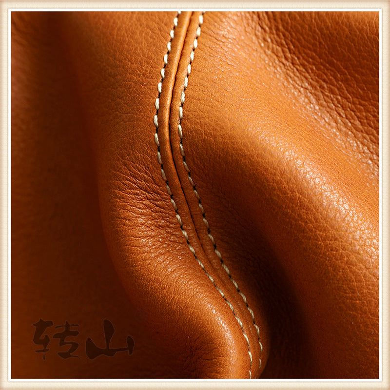 Retro Vege Tanned Leather Cute Handbag for Women 21092-Handbag & Wallet Accessories-Yellow-Free Shipping Leatheretro