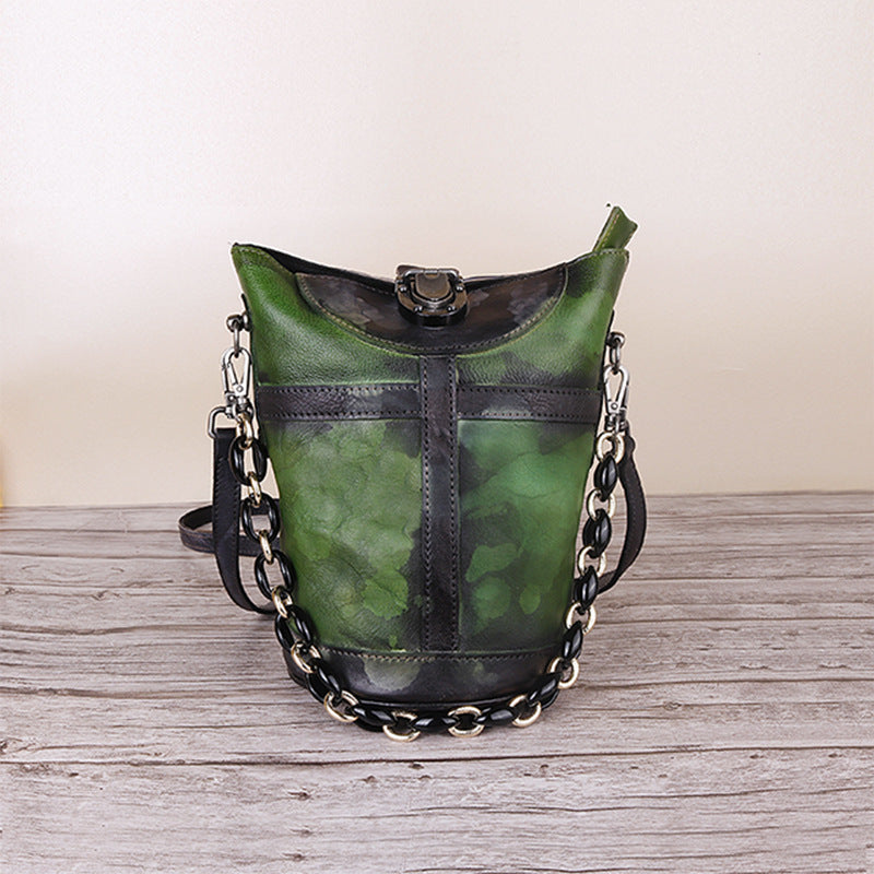 Vintage Handmade Crossbody Handbags B242-Handbags, Wallets & Cases-Green-Free Shipping Leatheretro