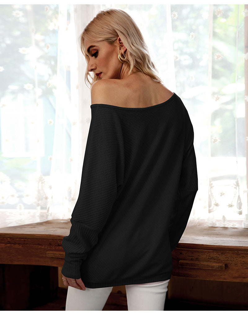 Sexy Off The Shoulder Batwing Women Blouses for Women-Shirts & Tops-Black-S-Free Shipping Leatheretro