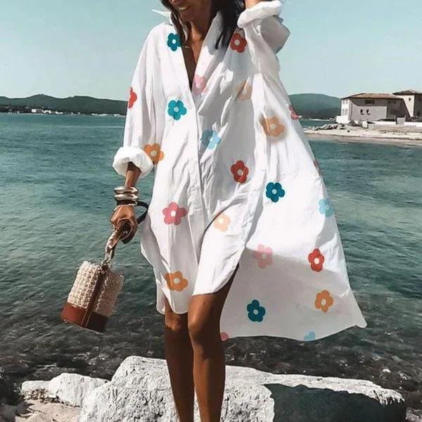 Summer Classy Beach Loose Shirt Dresses-Boho Dresses-1-S-Free Shipping Leatheretro