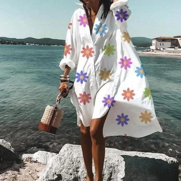 Summer Classy Beach Loose Shirt Dresses-Boho Dresses-5-S-Free Shipping Leatheretro