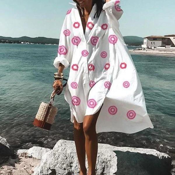 Summer Classy Beach Loose Shirt Dresses-Boho Dresses-6-S-Free Shipping Leatheretro