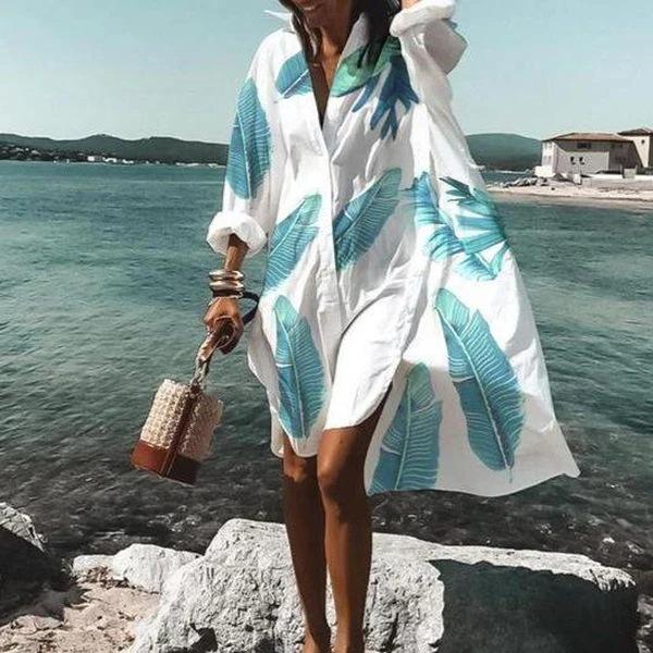 Summer Classy Beach Loose Shirt Dresses-Boho Dresses-2-S-Free Shipping Leatheretro