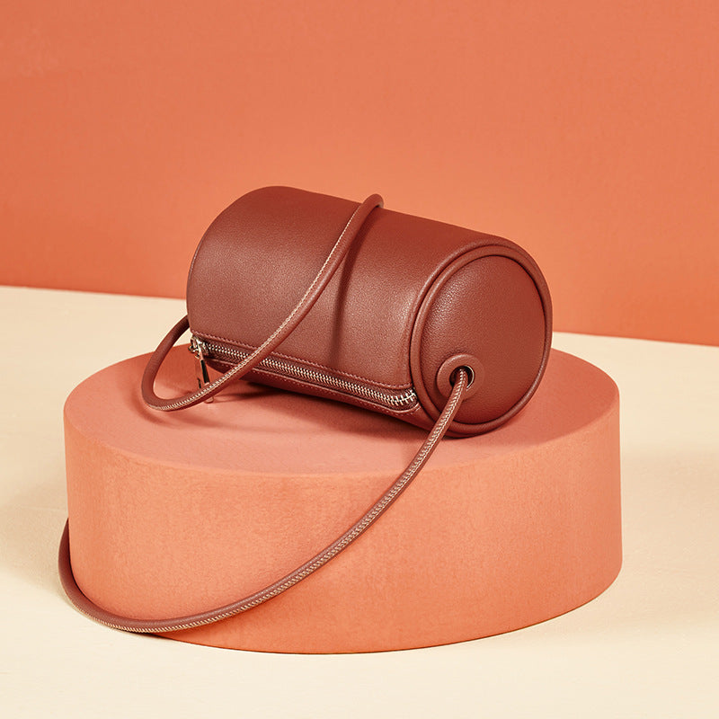 Cute Samll Simple Leather Shoulder Bucket Bags 9815-Leather Bags for Women-Green-Free Shipping Leatheretro