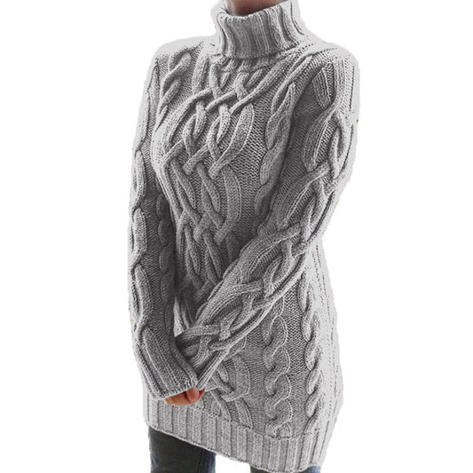 Vintage Turtleneck Knitted Pullover Sweaters-Shirts & Tops-White-S-Free Shipping Leatheretro