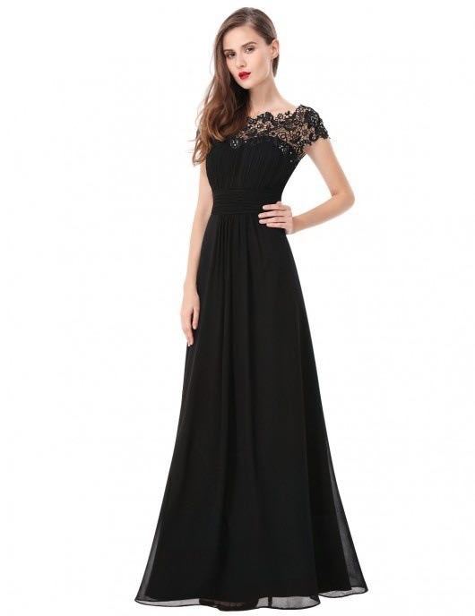 Elegant Women Long Lace Dresses-Dresses-Black-S-Free Shipping Leatheretro