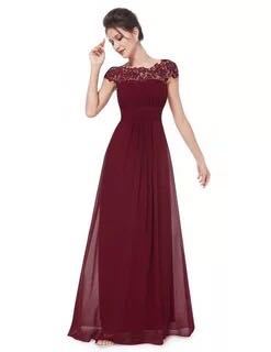 Elegant Women Long Lace Dresses-Dresses-Wine Red-S-Free Shipping Leatheretro