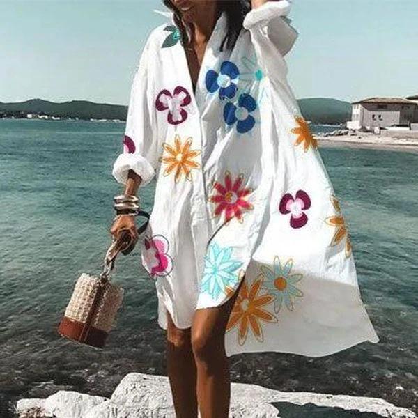 Summer Classy Beach Loose Shirt Dresses-Boho Dresses-7-S-Free Shipping Leatheretro