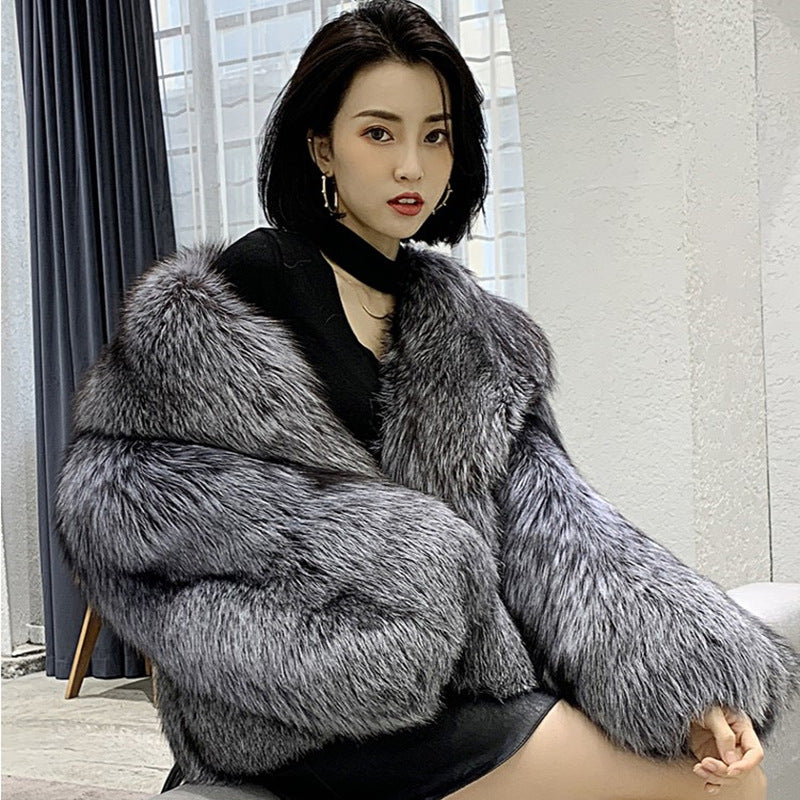 Casual Artificial Fox Fur Women Short Overcoat for Winter-Outerwear-The same as picture-XS-Free Shipping Leatheretro