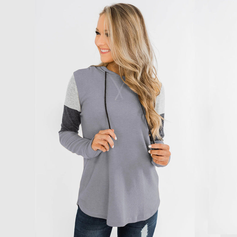 Leisure Loose Long Sleeves Hoodies for Women-Shirts & Tops-Gray-S-Free Shipping Leatheretro