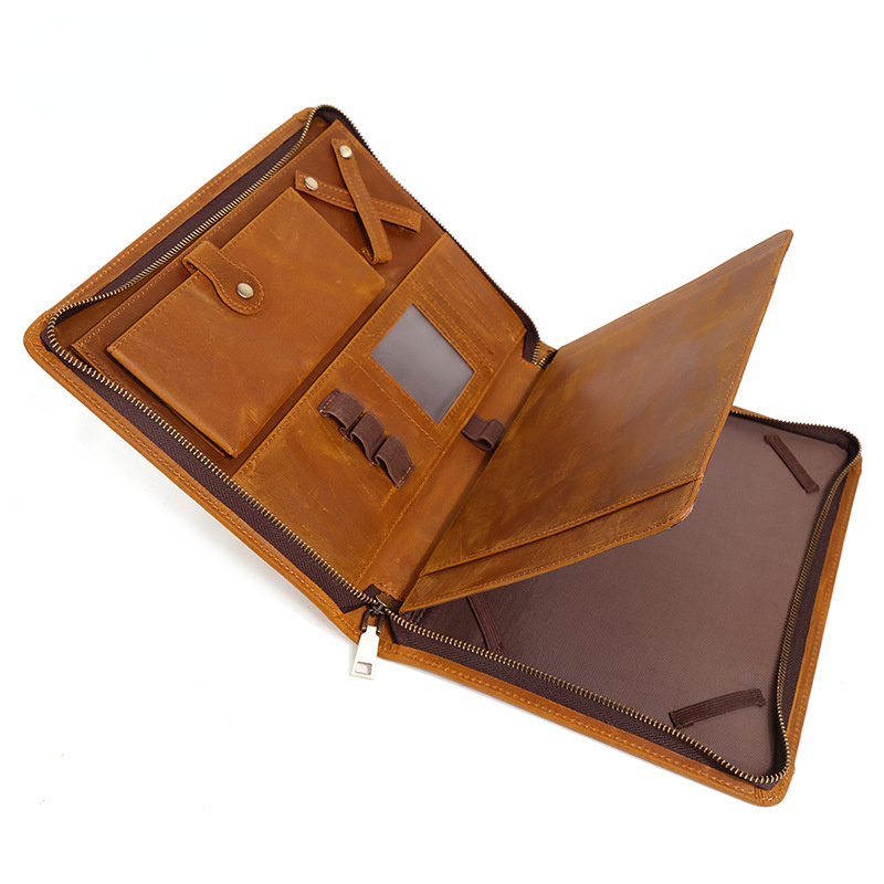 Handmad Leather Pro 10.5" Padfolios Case 2113-Leather Padfolio-Brown-Free Shipping Leatheretro