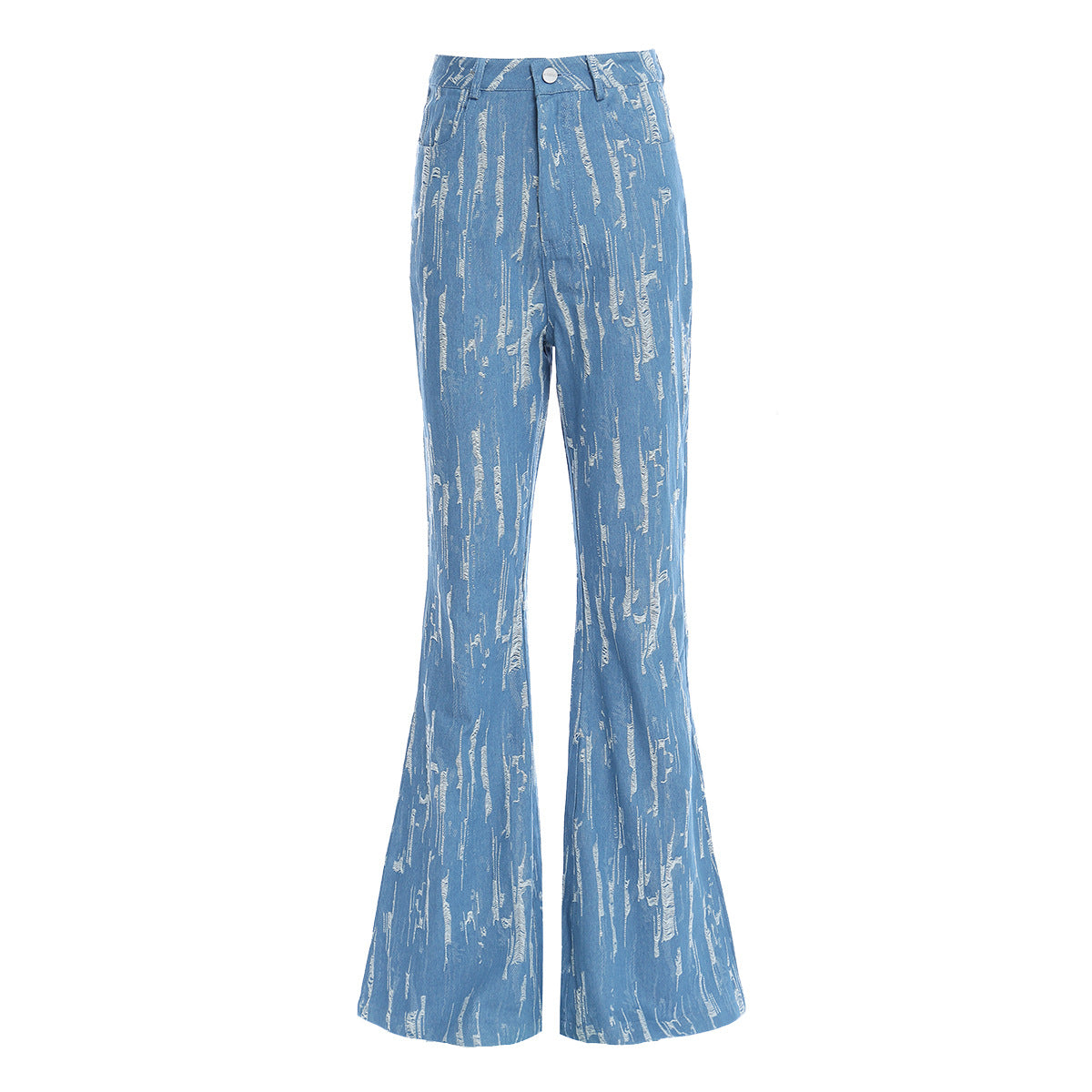 Designed Vintage Denim Trumpet Pants for Women-Pants-Light Blue-S-Free Shipping Leatheretro
