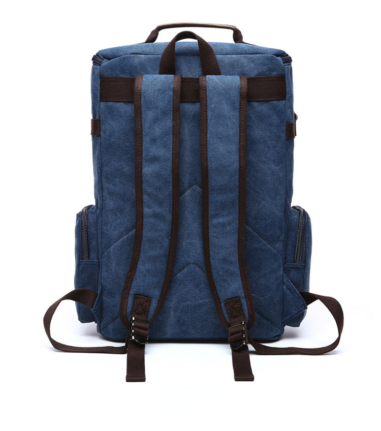 Men's Sports Outdoor Traveling Canvas Backpack 8831-Backpacks-Blue-Free Shipping Leatheretro