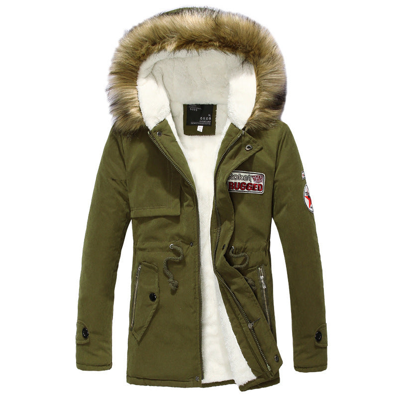 Winter Cotton Hoodies Coats for Men-Coats & Jackets-Khaki-S-Free Shipping Leatheretro