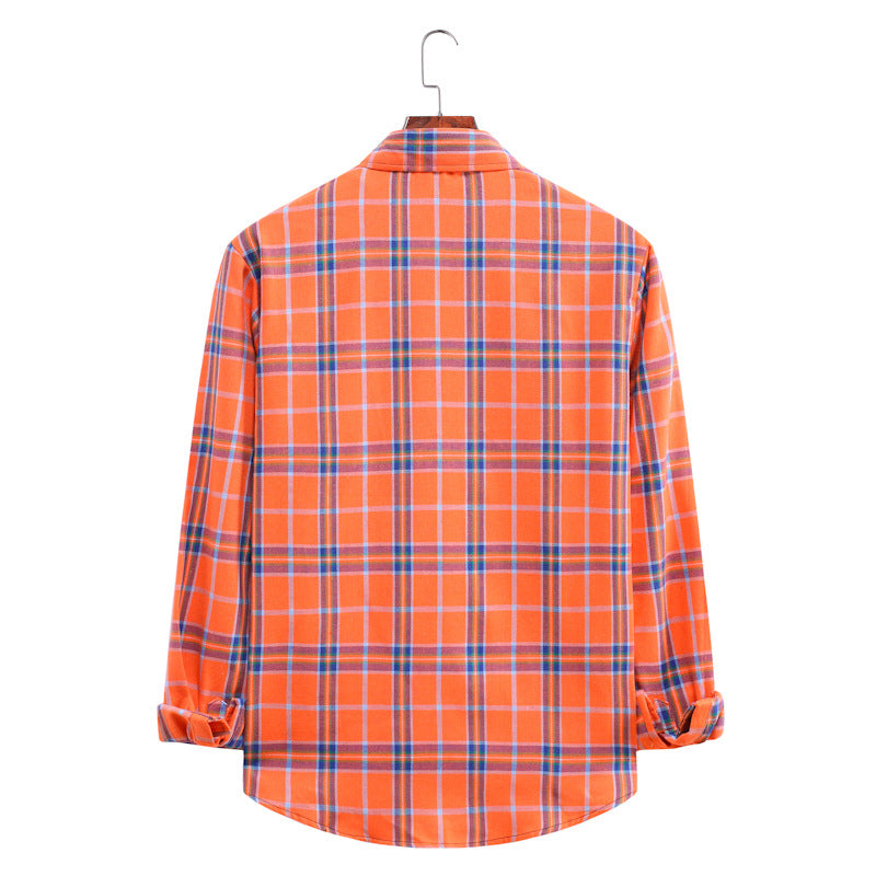 Casual Plaid Long Sleeves Shirts for Men-Shirts & Tops-AL025-Red-M-Free Shipping Leatheretro