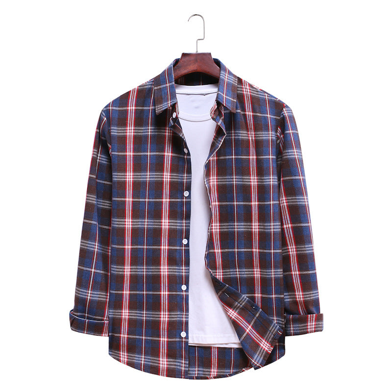 Casual Plaid Long Sleeves Shirts for Men-Shirts & Tops-AL031-Blue-M-Free Shipping Leatheretro