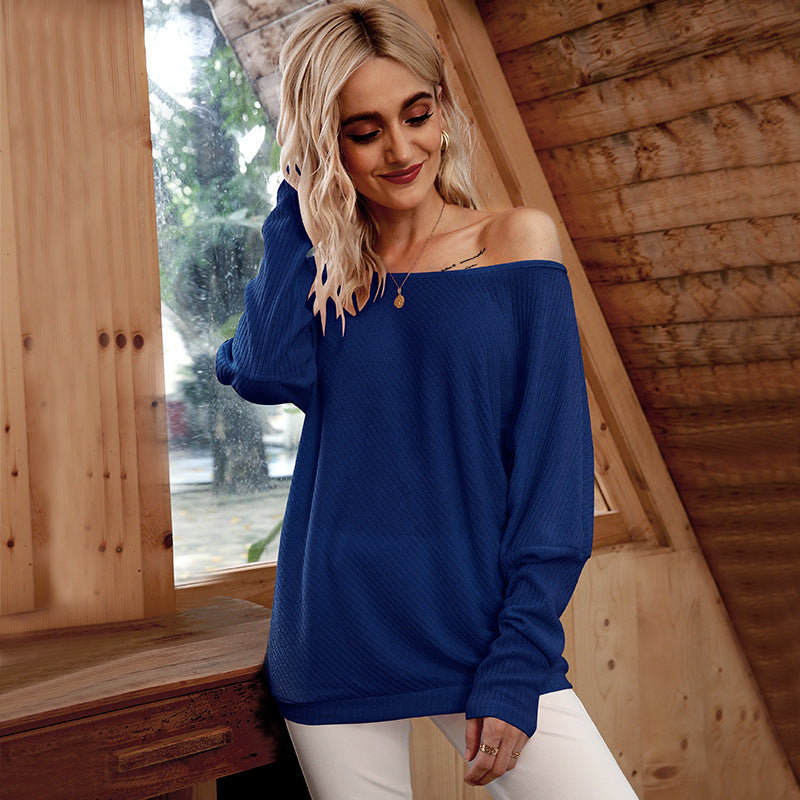 Sexy Off The Shoulder Batwing Women Blouses for Women-Shirts & Tops-Blue-S-Free Shipping Leatheretro
