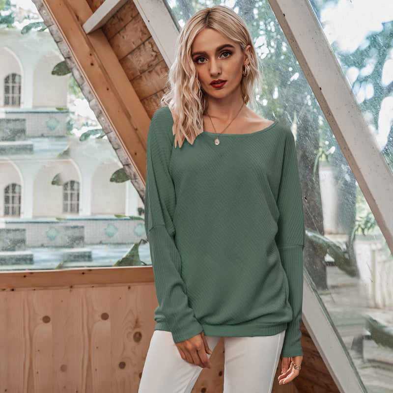 Sexy Off The Shoulder Batwing Women Blouses for Women-Shirts & Tops-Bean Green-S-Free Shipping Leatheretro
