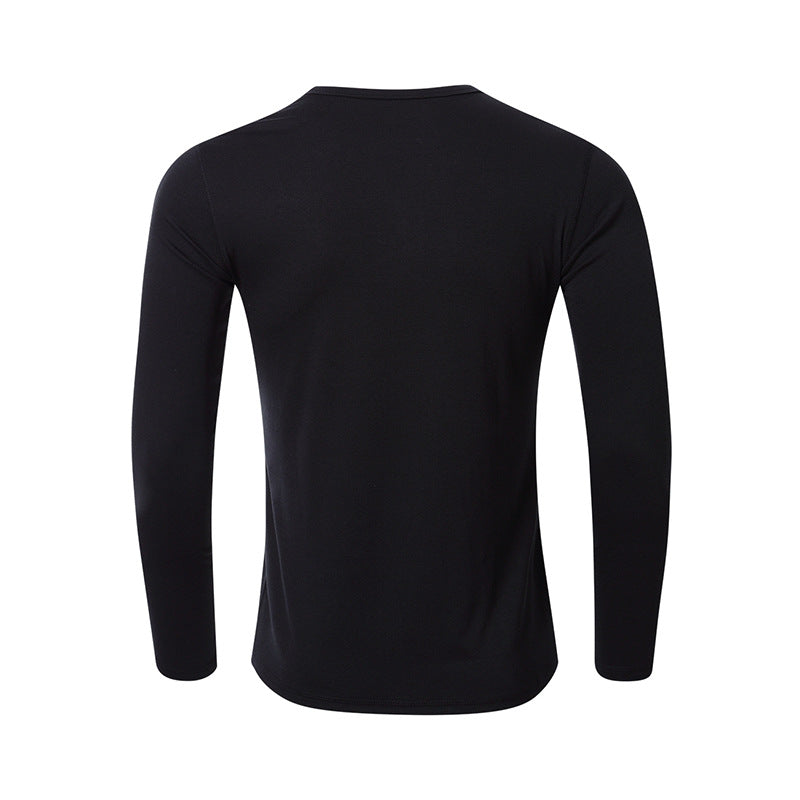 Fall V Neck Long Sleeves T Shirts for Men-Shirts & Tops-Grey-S-Free Shipping Leatheretro