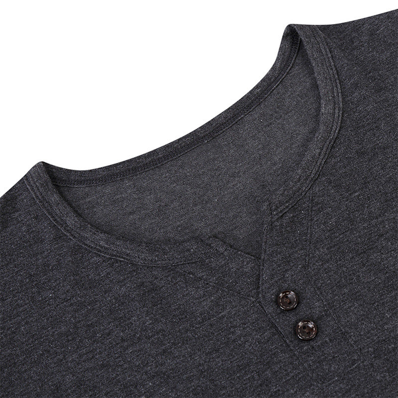 Fall V Neck Long Sleeves T Shirts for Men-Shirts & Tops-Grey-S-Free Shipping Leatheretro