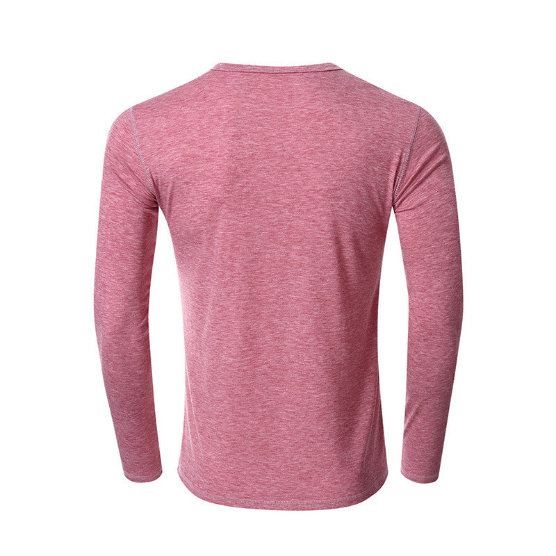Fall V Neck Long Sleeves T Shirts for Men-Shirts & Tops-Grey-S-Free Shipping Leatheretro