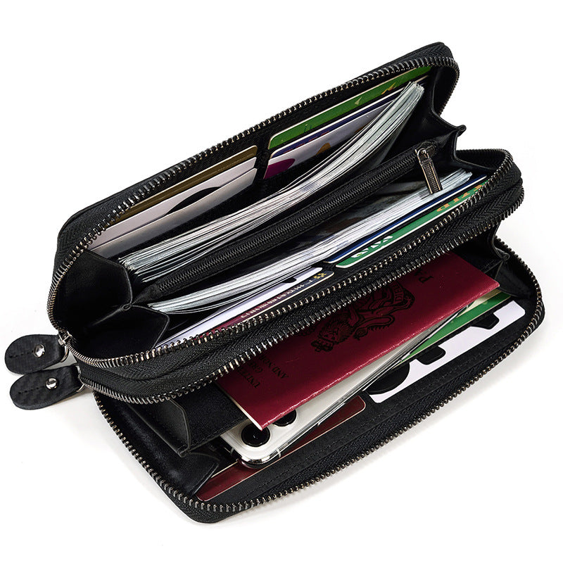 Vintage Double Zipper Big Capacity Leather Wallet 1008-Leather Wallet-1-Free Shipping Leatheretro