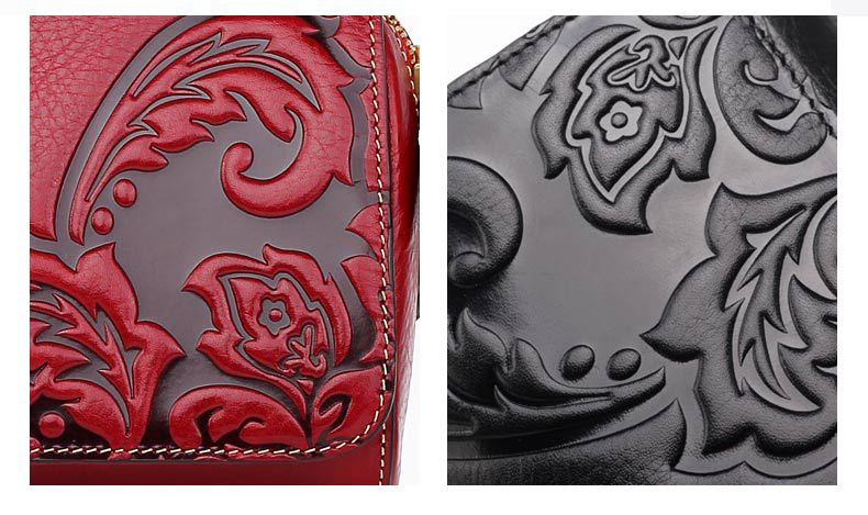 Vintage Small Embossing Leather Shoulder Bags 6518-Leather Shoulder Bags-Red-Free Shipping Leatheretro