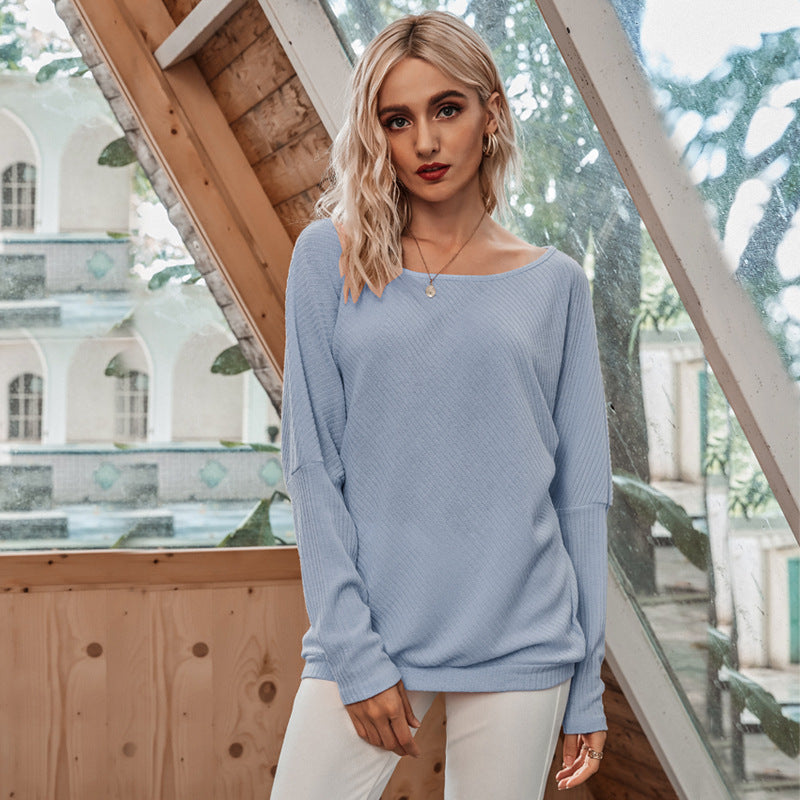 Sexy Off The Shoulder Batwing Women Blouses for Women-Shirts & Tops-Sky Blue-S-Free Shipping Leatheretro