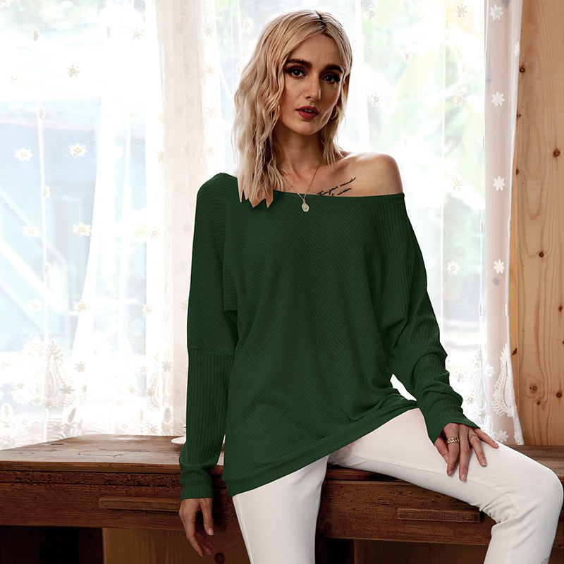 Sexy Off The Shoulder Batwing Women Blouses for Women-Shirts & Tops-Green-S-Free Shipping Leatheretro