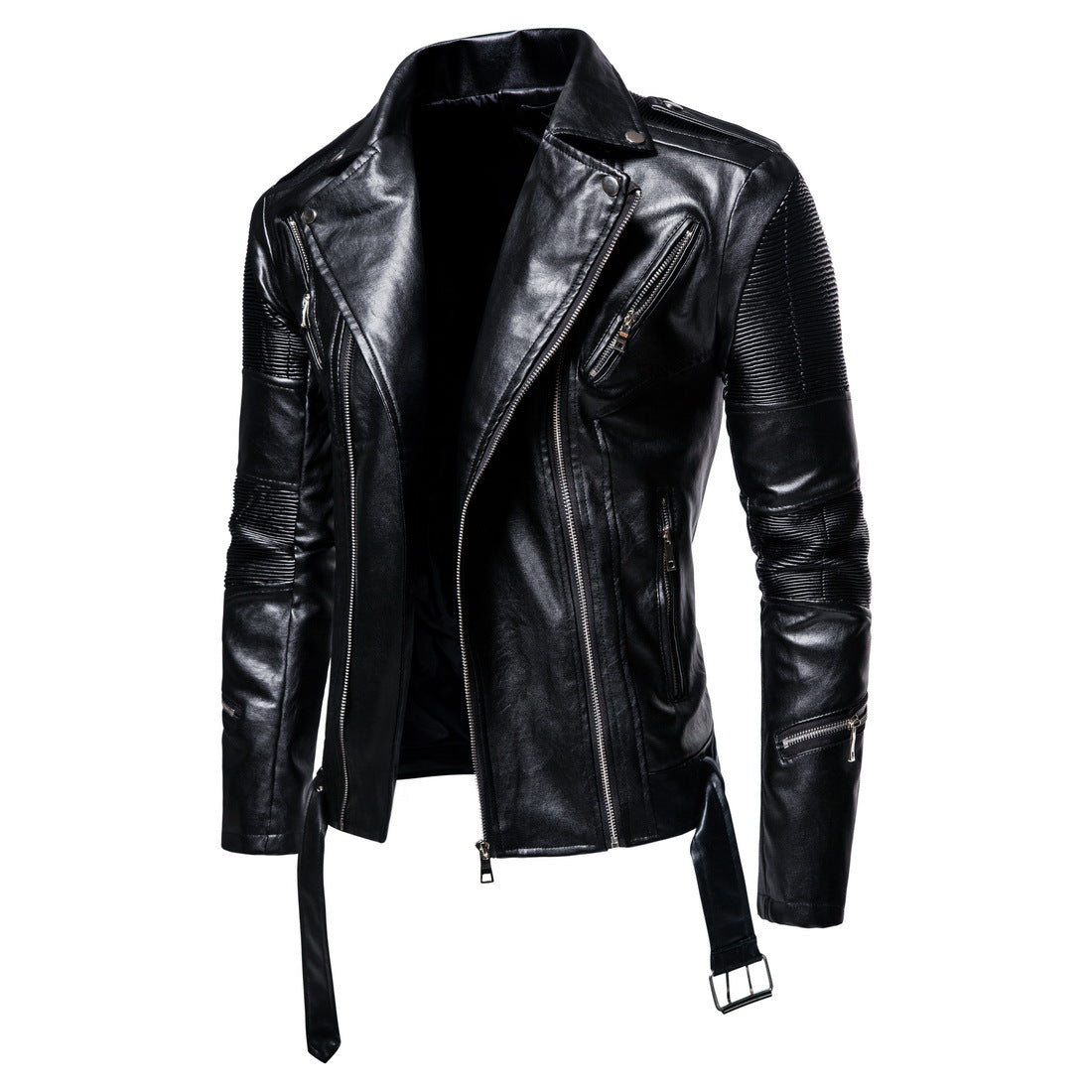 Fall Plus Sizes Pu Leather Jackets for Men-Coats & Jackets-White-M-Free Shipping Leatheretro