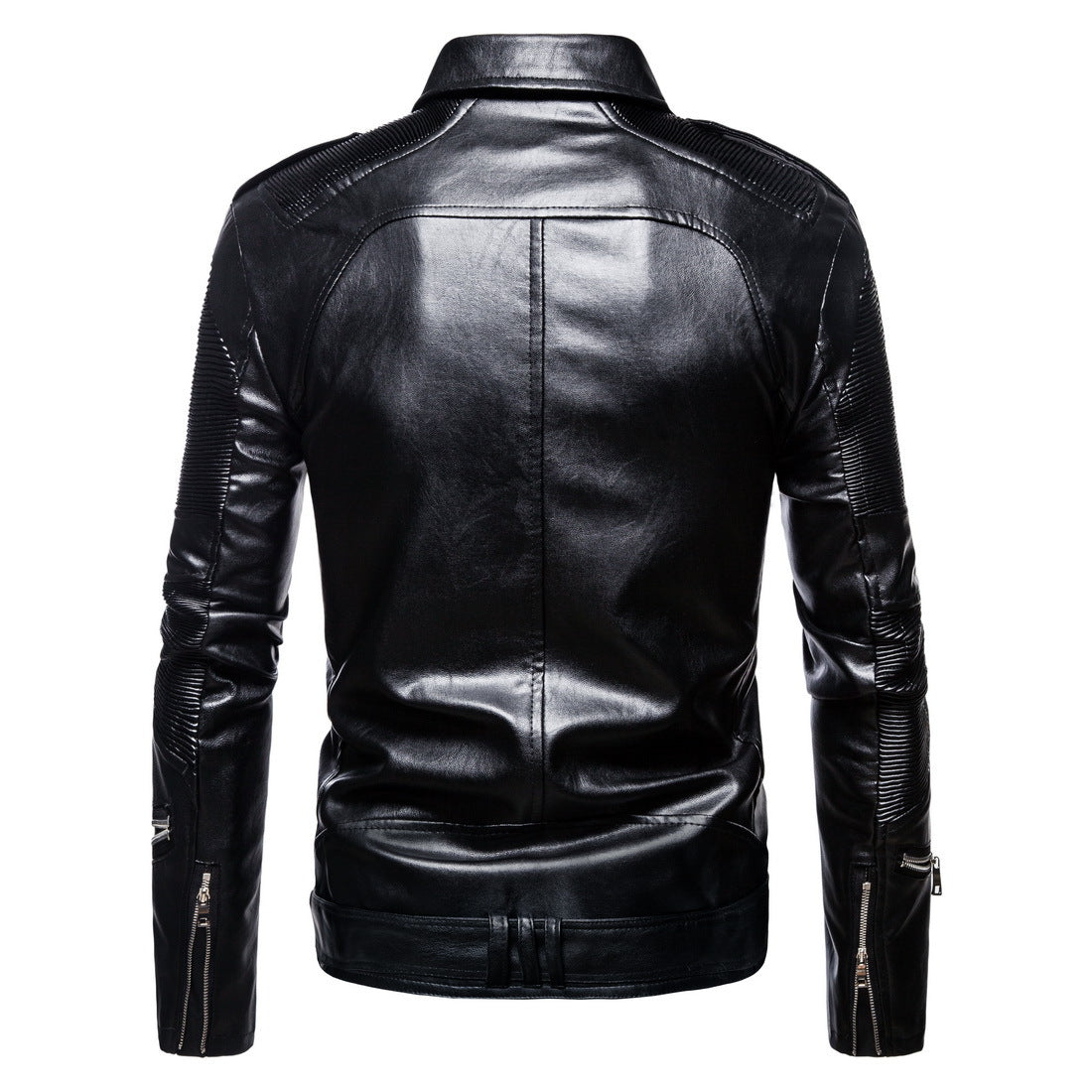 Fall Plus Sizes Pu Leather Jackets for Men-Coats & Jackets-White-M-Free Shipping Leatheretro