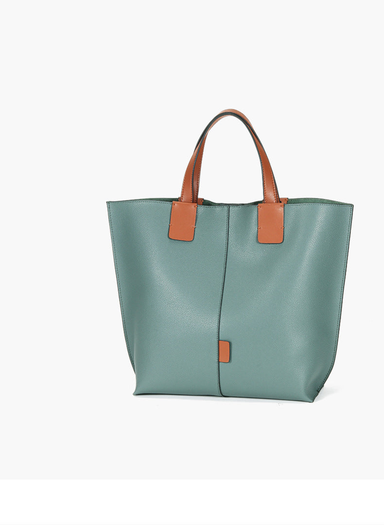 Large Capacity Leather Tote Handbags for Women L2048-Handbags-Green-Free Shipping Leatheretro