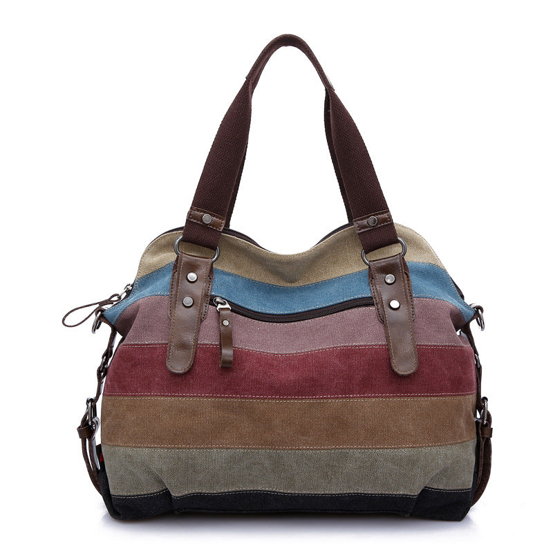 Rainbow Design Canvas Shoulder Bags for Women K988-Handbags-The same as picture-Free Shipping Leatheretro