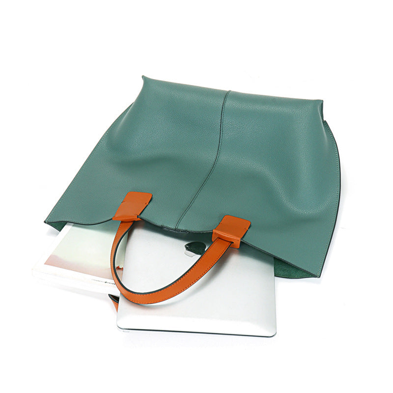 Large Capacity Leather Tote Handbags for Women L2048-Handbags-Green-Free Shipping Leatheretro