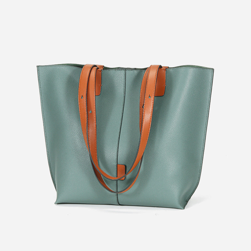 Large Capacity Leather Tote Handbags for Women L2048-Handbags-Green-Free Shipping Leatheretro