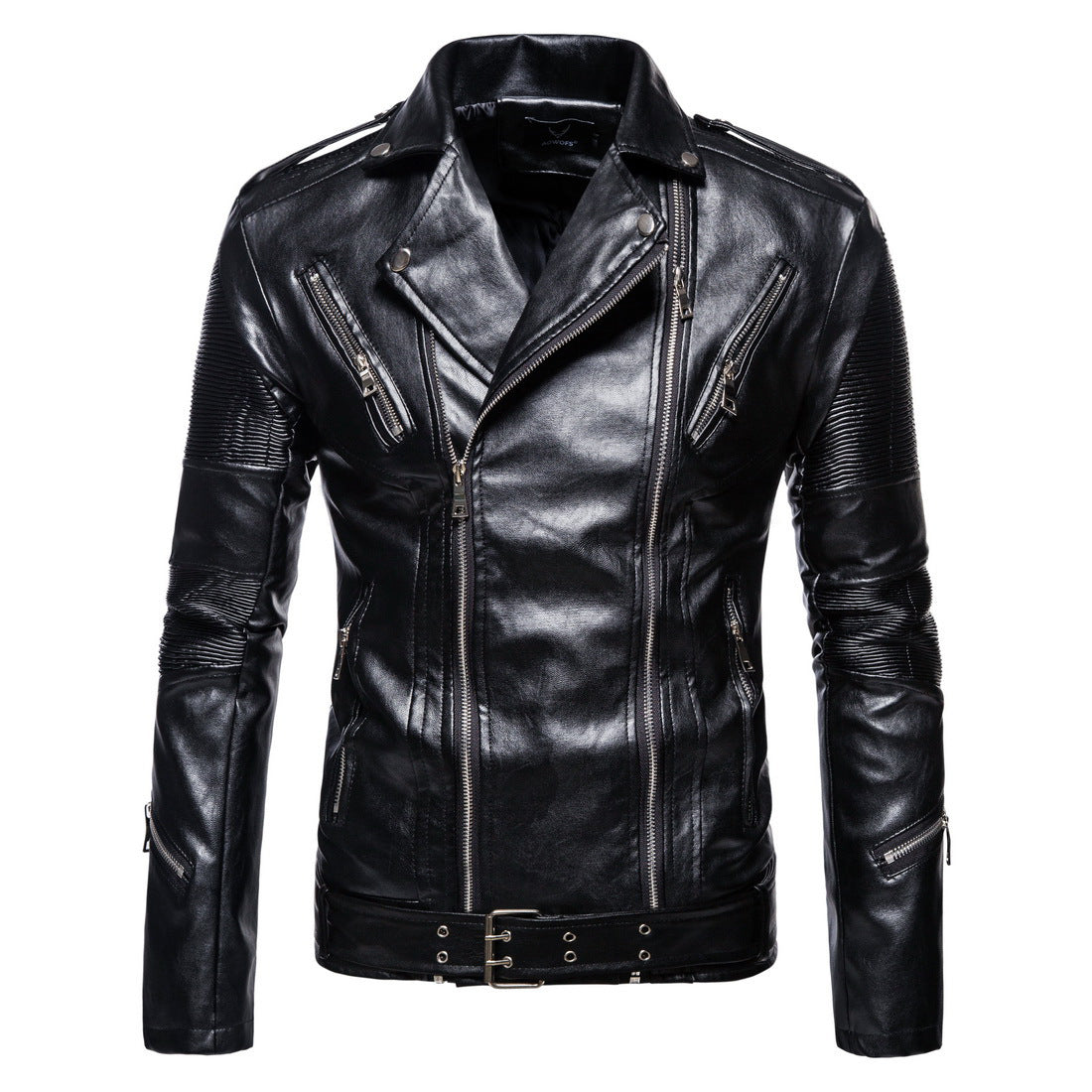 Fall Plus Sizes Pu Leather Jackets for Men-Coats & Jackets-Black-M-Free Shipping Leatheretro