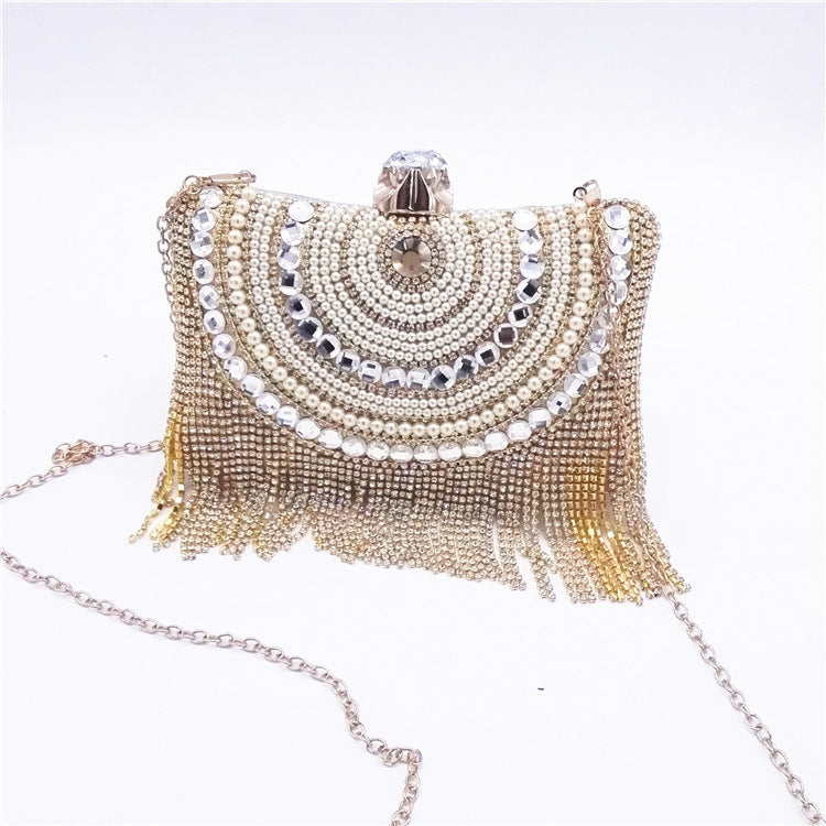 Fashion Diamond Design Women Evening Clutch Bags-Gold-Free Shipping Leatheretro