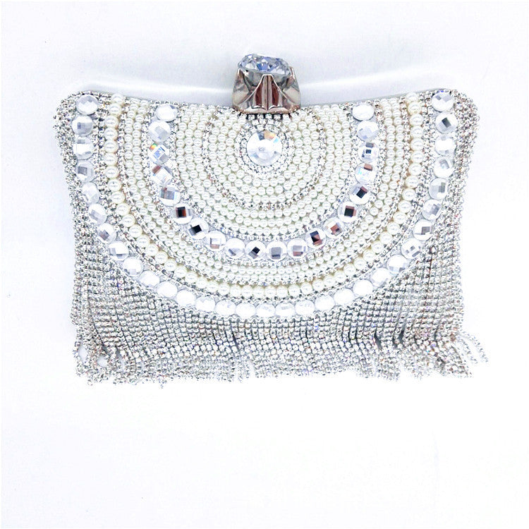 Fashion Diamond Design Women Evening Clutch Bags-Silver-Free Shipping Leatheretro