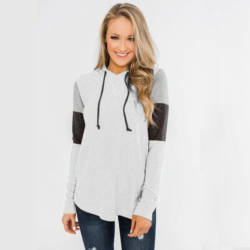 Leisure Loose Long Sleeves Hoodies for Women-Shirts & Tops-White-S-Free Shipping Leatheretro
