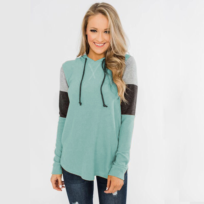 Leisure Loose Long Sleeves Hoodies for Women-Shirts & Tops-Light Green-S-Free Shipping Leatheretro