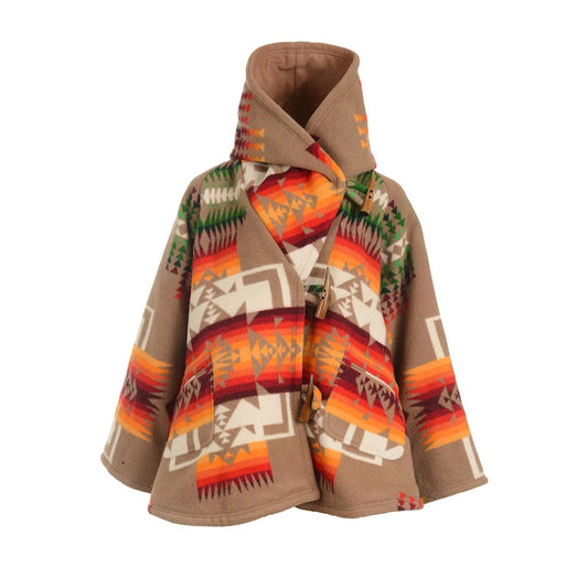 Orange Women Winter Boho Woolen Overcoat-Outerwear-The smae as picture-S-Free Shipping Leatheretro