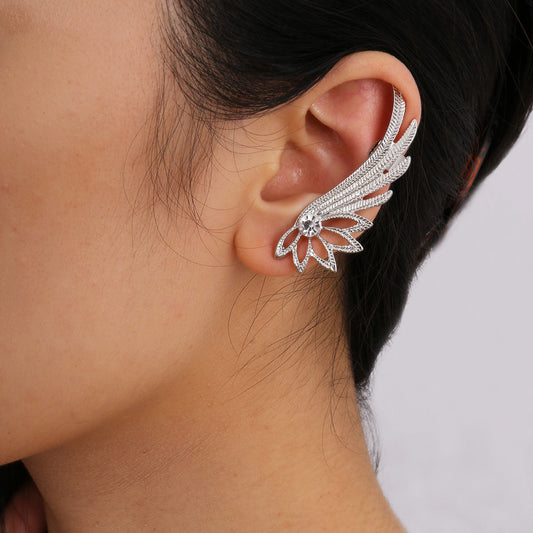Fashion Diamond Inlay Wings Shape Women Earrings-Earrings-Left-Free Shipping Leatheretro