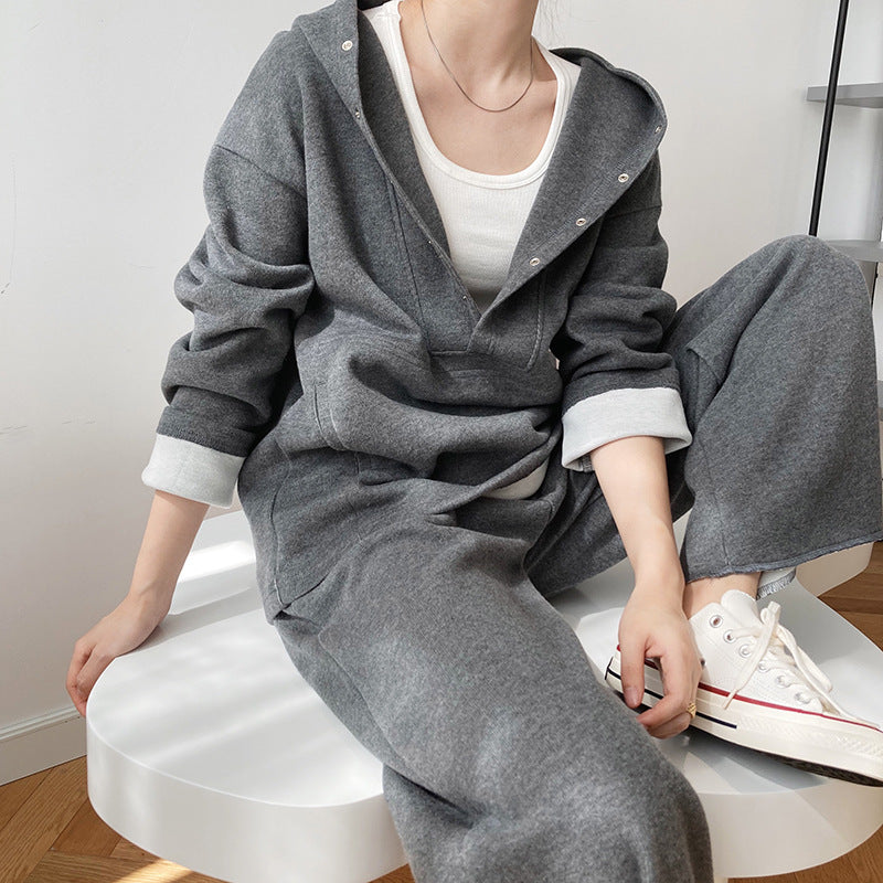 Fashion Women Hoodies and Pants Sports Suits-Suits-Gray-S-Free Shipping Leatheretro