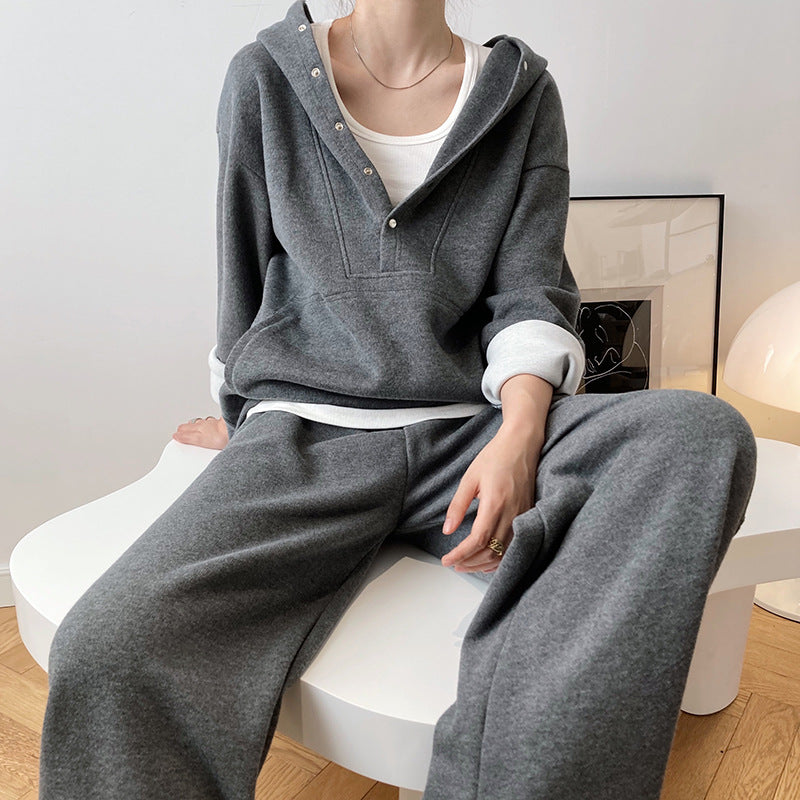 Fashion Women Hoodies and Pants Sports Suits-Suits-Gray-S-Free Shipping Leatheretro