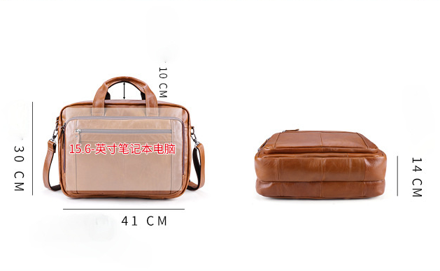 Men's Vintage Leather Briefcase 15.6" laptop J6467-Leather Briefcase-Brwon-Free Shipping Leatheretro