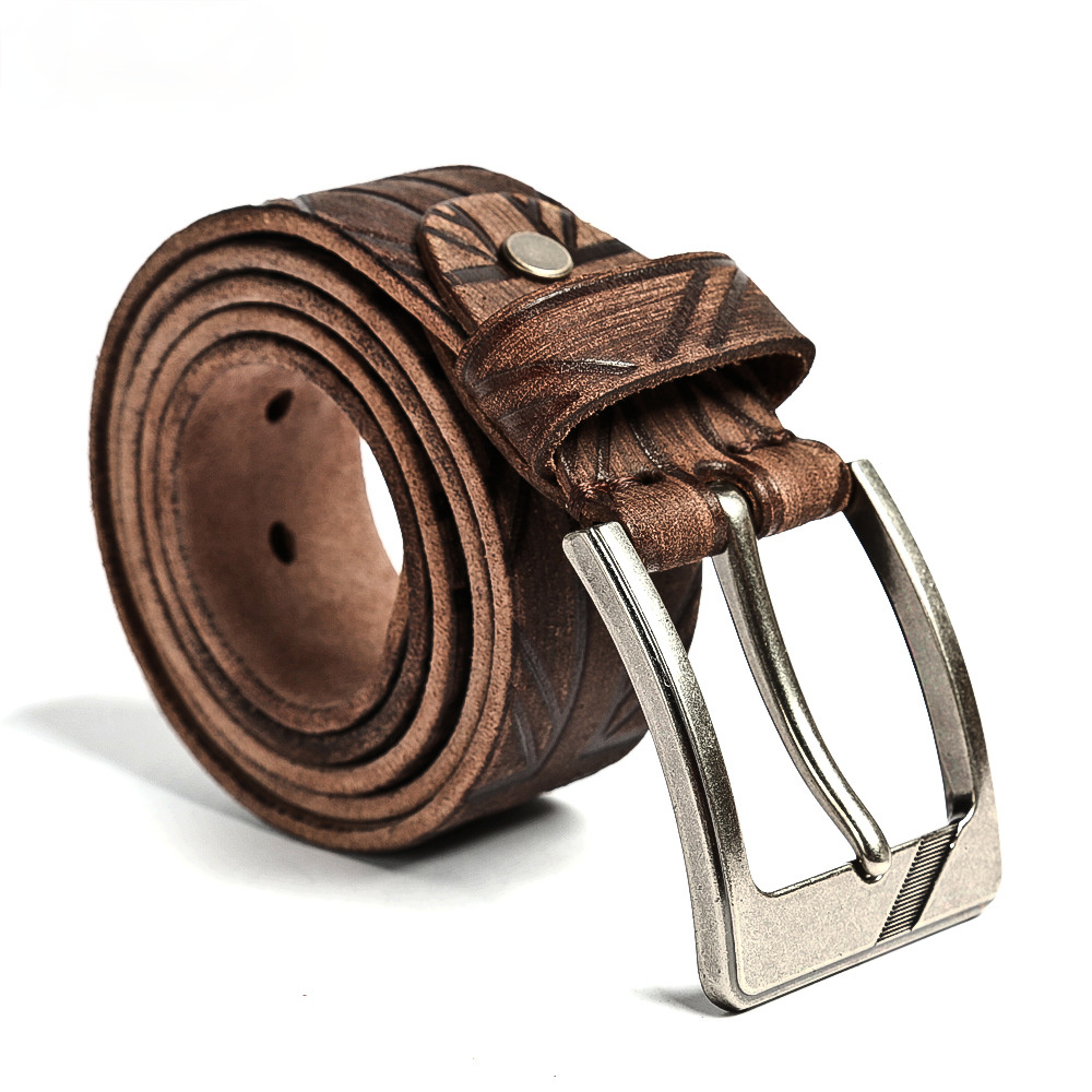 Men's Handmade Leather Casual Belt 16009-Leather Belt-Coffee-Free Shipping Leatheretro