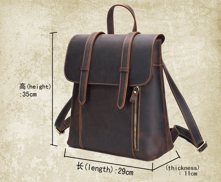 Retro Simple Leather Backpack 8110-Leather Backpack-Brown-Free Shipping Leatheretro