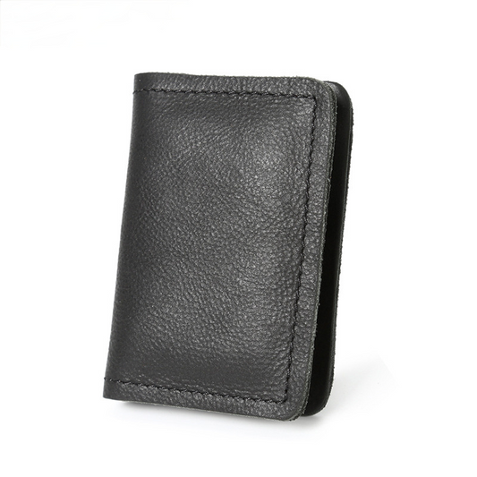 Vintage Leagher Mini Cards Case Wallet 1042-Leather Wallets-Black-Free Shipping Leatheretro