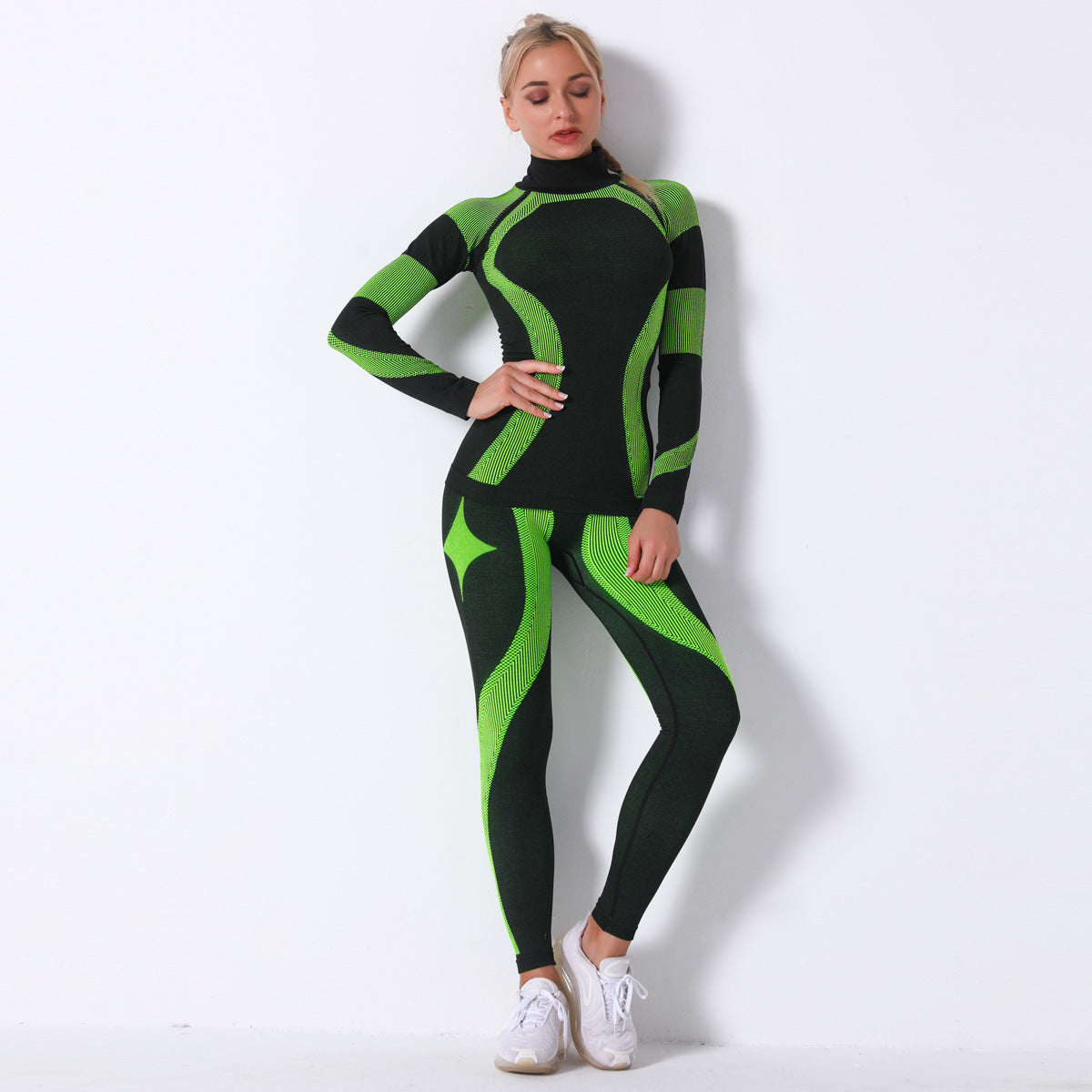 Fashion Striped Knitted Sports Suits for Women-Activewear-E-S-Free Shipping Leatheretro